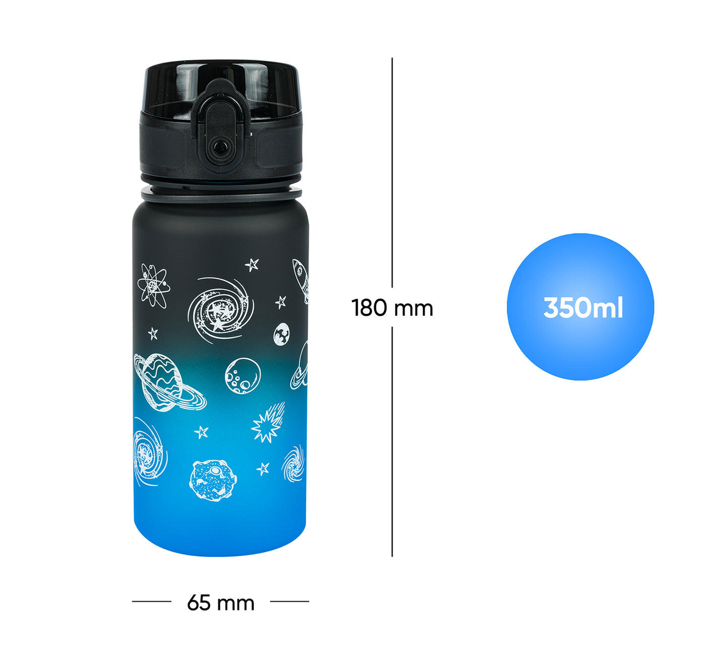 Tritanová fľaša na nápoje Gradient Vesmír, 350 ml
