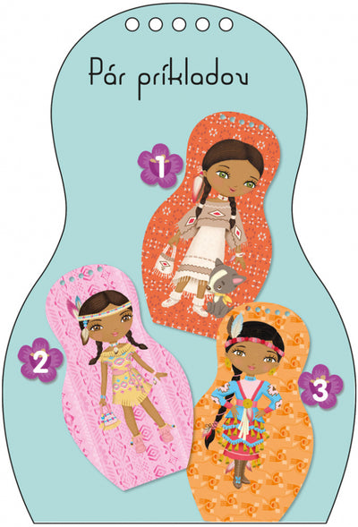 Obliekame indiánske bábiky APONI -  Maľovanky