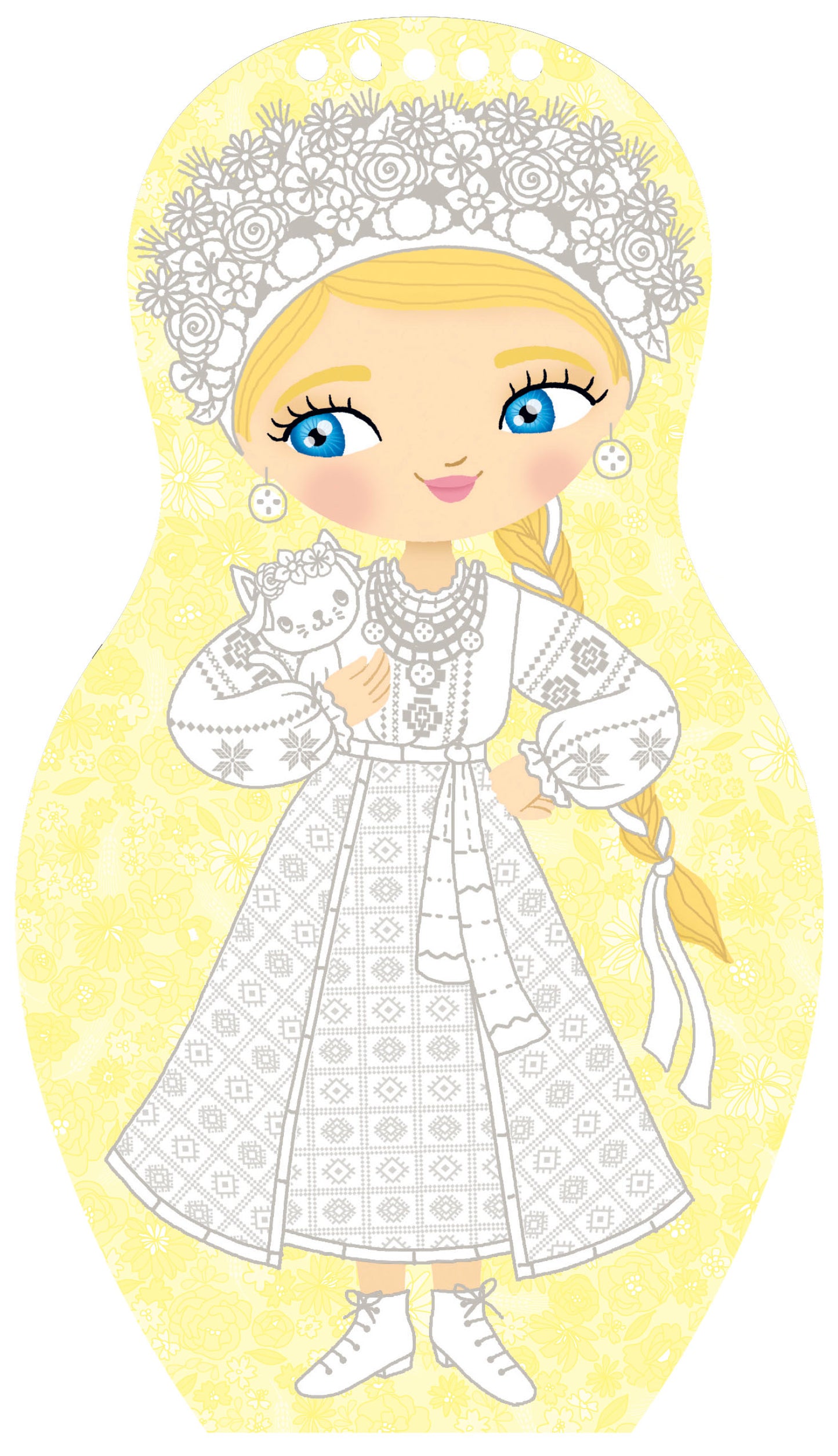 Obliekame ukrajinské bábiky ALINA – Maľovanky